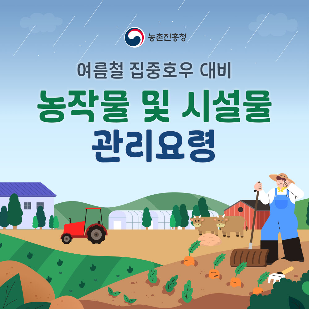 벼: 배수로 정비, 물빼기, 새물 대기, 병해충 예방 약제 살포