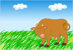 새 풀에 소 살 찐다. 이미지