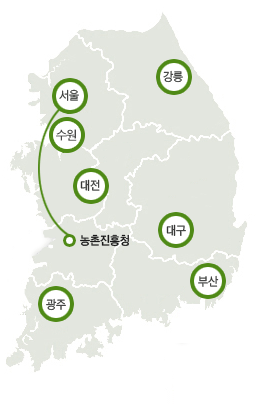 서울 → 농촌진흥청(전라북도 전주시 덕진구 농생명로 300)